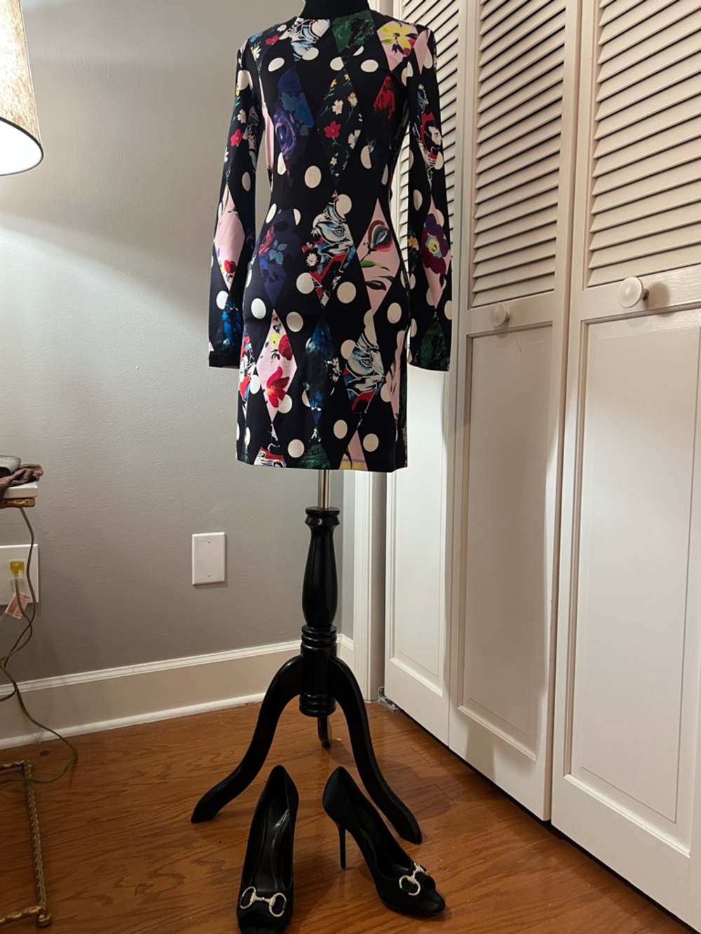 NWT Black DESIGUAL Long Sleeve Mini Dress